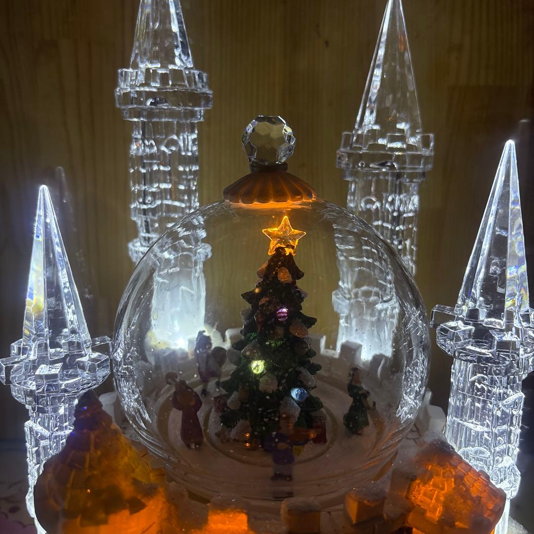 クリスマス スノードーム LEDライト付き