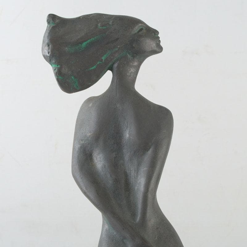 彫刻家　翁観二作　ブロンズ像　裸婦像　女性像　重さ約3kg　C　9790A