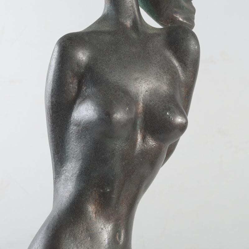 彫刻家　翁観二作　ブロンズ像　裸婦像　女性像　重さ約3kg　C　9790A