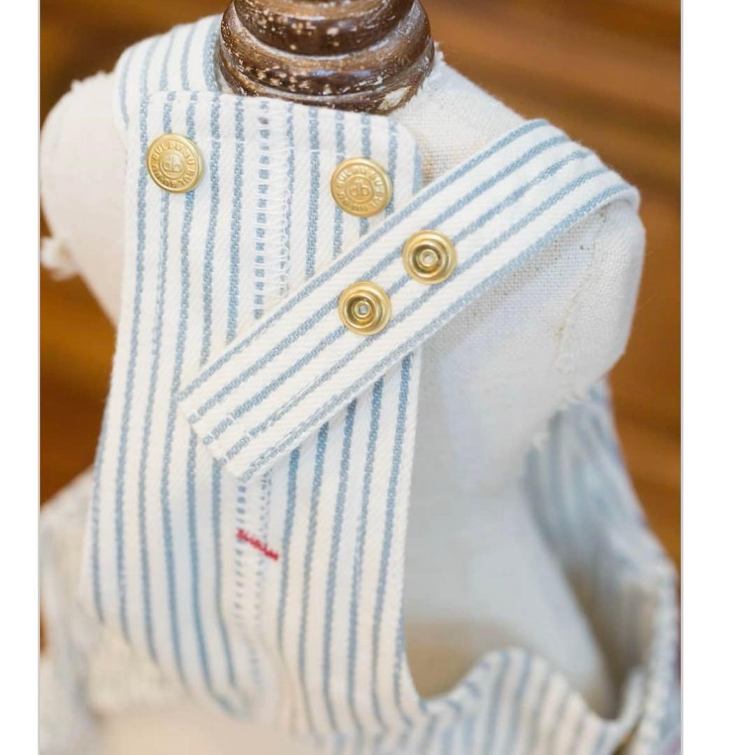 ブルブブ★即完売ヒッコリージャンスカXS☆サックス★スカート新品タグ付き