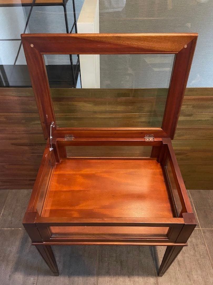 直接引取歓迎 超美品■面取ガラス硝子 コレクションテーブル/ショーケーステーブル