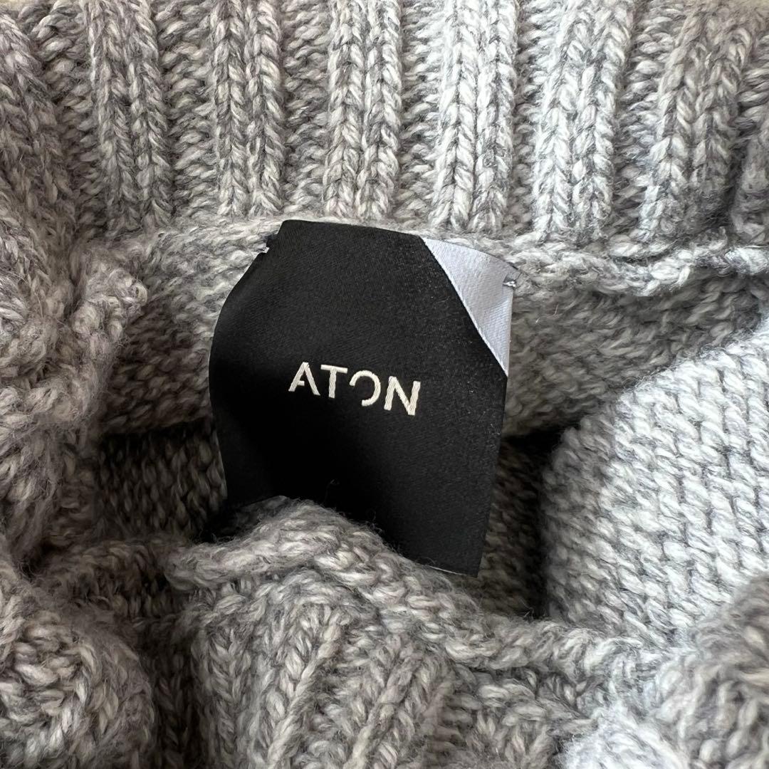 HANAです。ATON 　エイトン　ローゲージタートルネックニット グレー