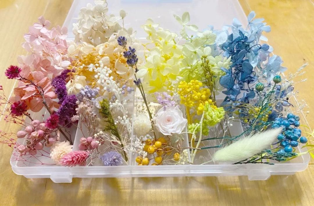 102花材詰め合わせ【バラ付き】プリザーブド　ドライ　ハーバリウムレジン