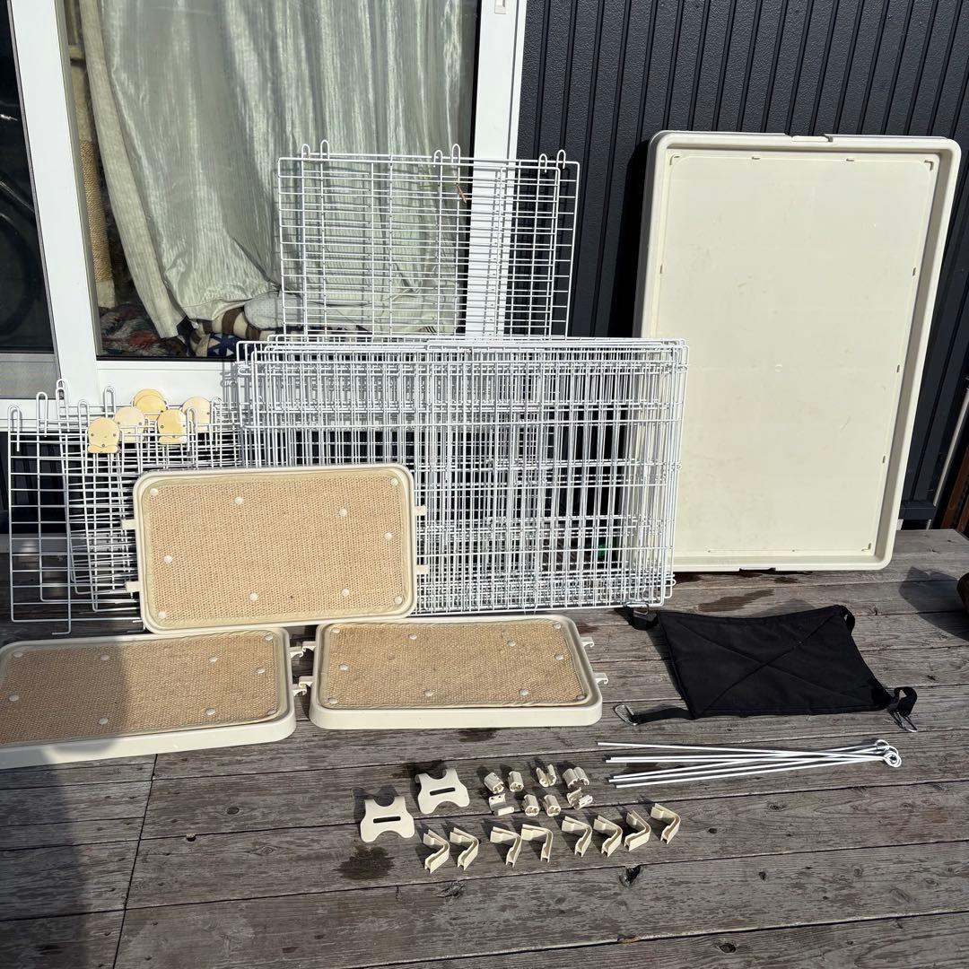 キャットケージ 3段 ハピネコ 2面扉 爪とぎステップ付 ハンモック付 猫ケージ