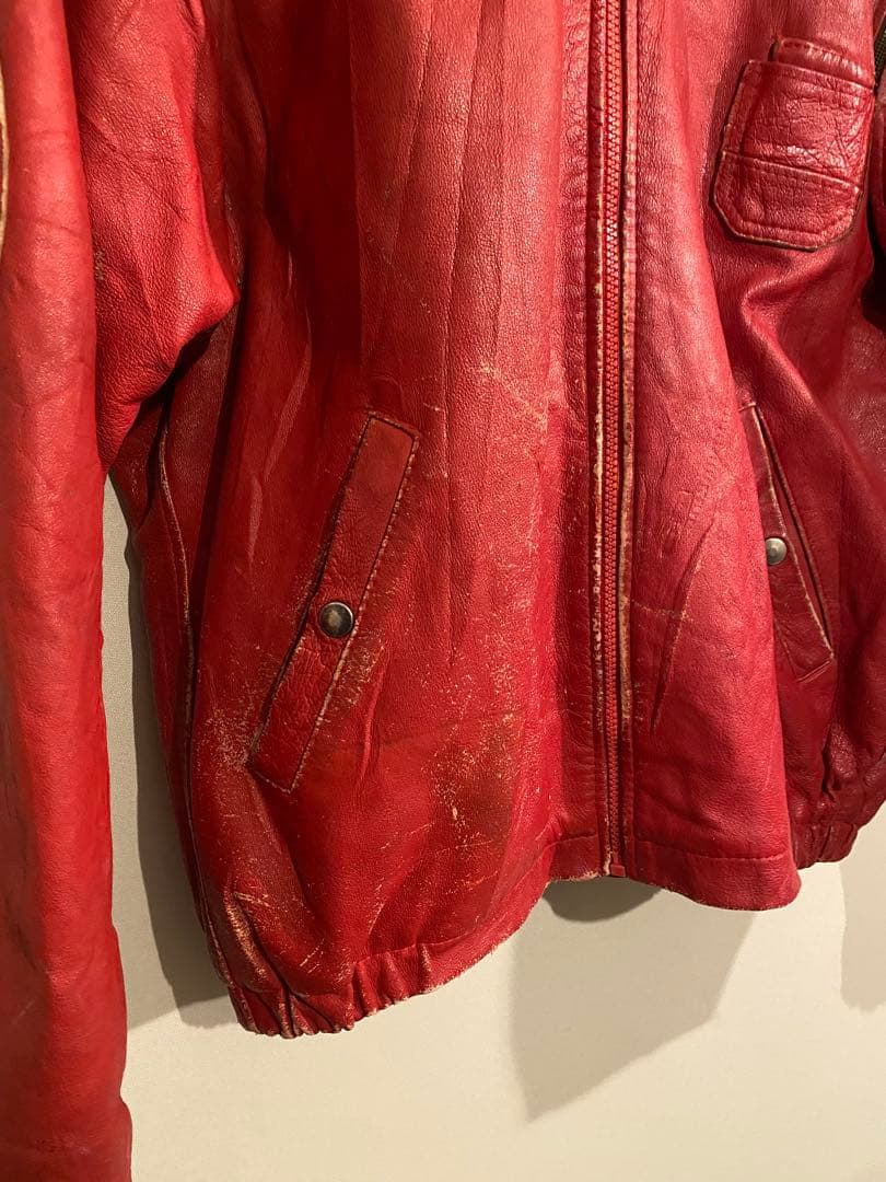 フランス空軍 レザーフライトジャケット 80s 希少カラー