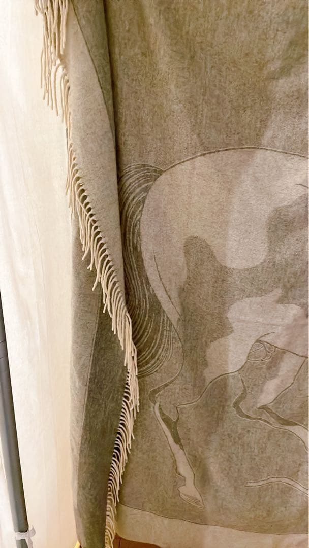 HERMES カシミヤ100% ストール　大判ショール　ブランケット