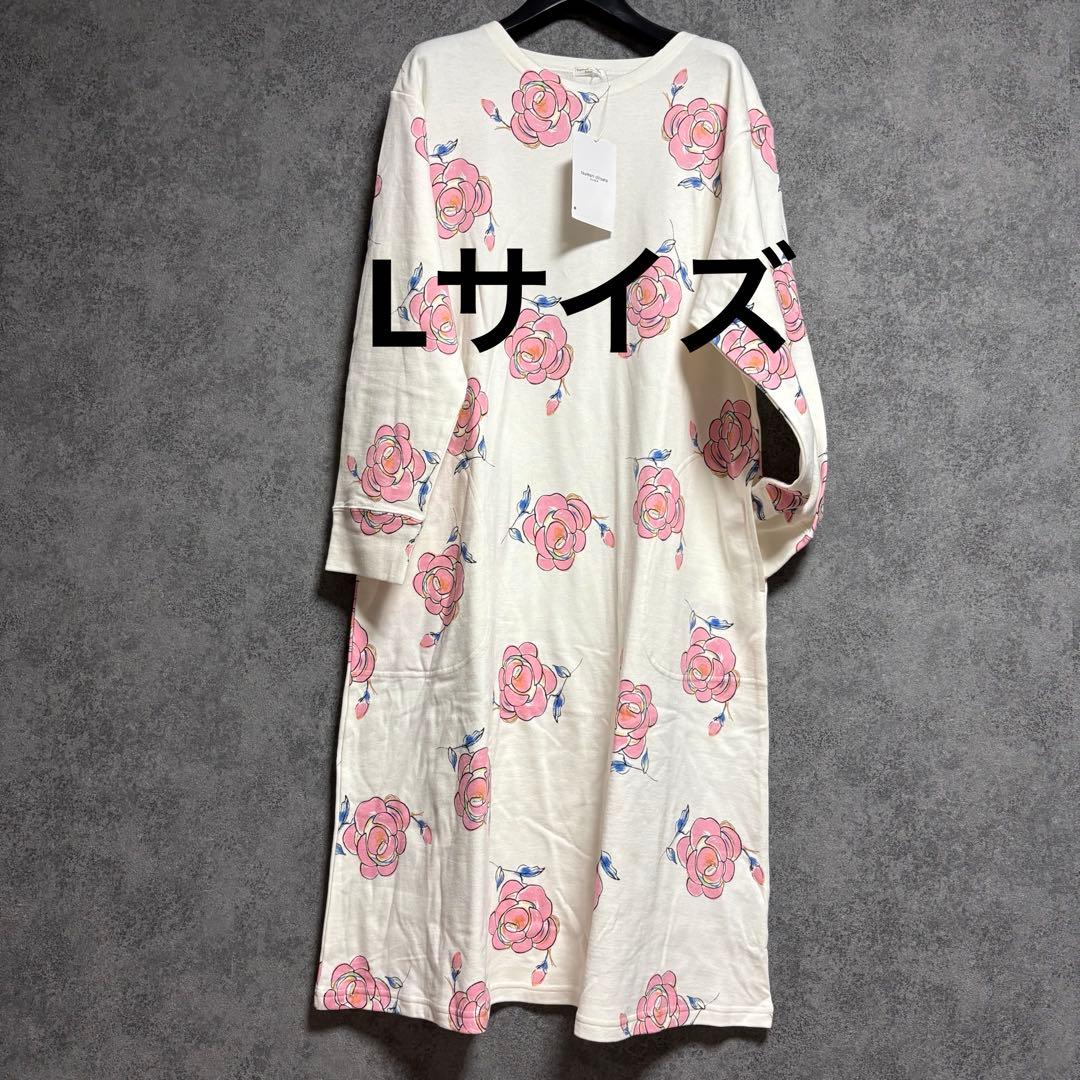 新品　ツモリチサト　バラ総柄ワンピース・ルームウェア「Lサイズ」