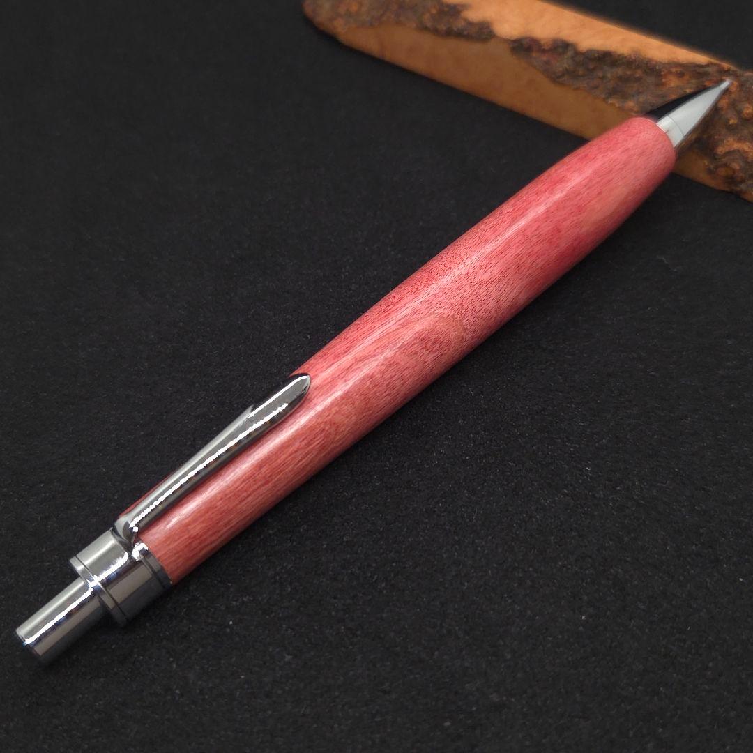 No.34ハンドメイド木軸シャーペンピンクアイボリー