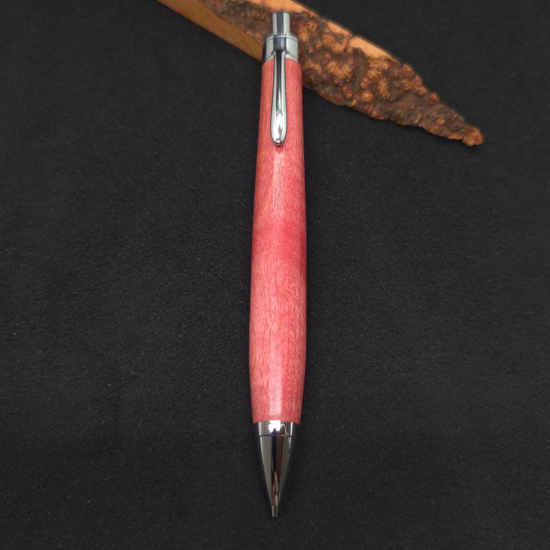 No.34ハンドメイド木軸シャーペンピンクアイボリー