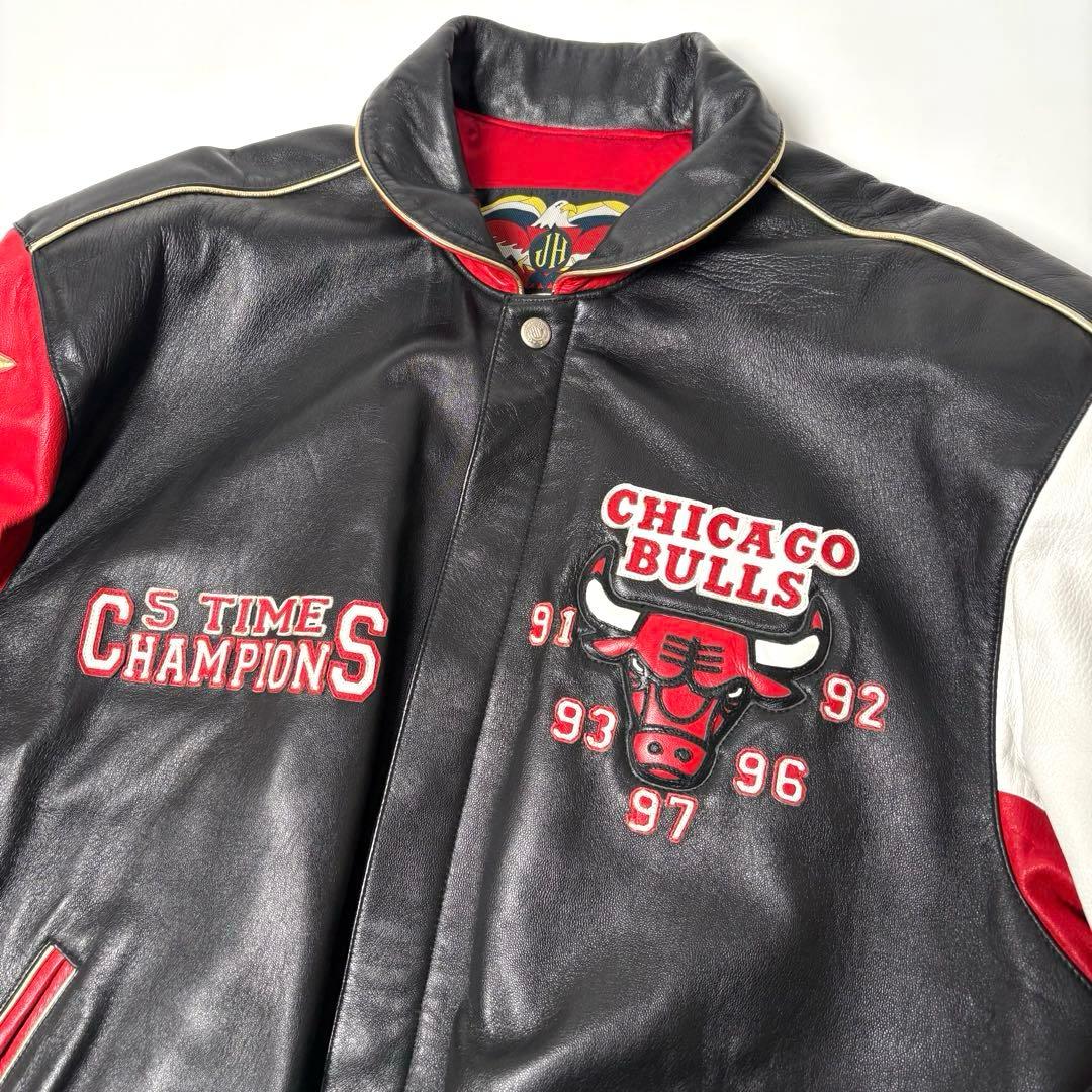 【米国製】JEFF HAMILTON BULLS レザージャケット L 羊革