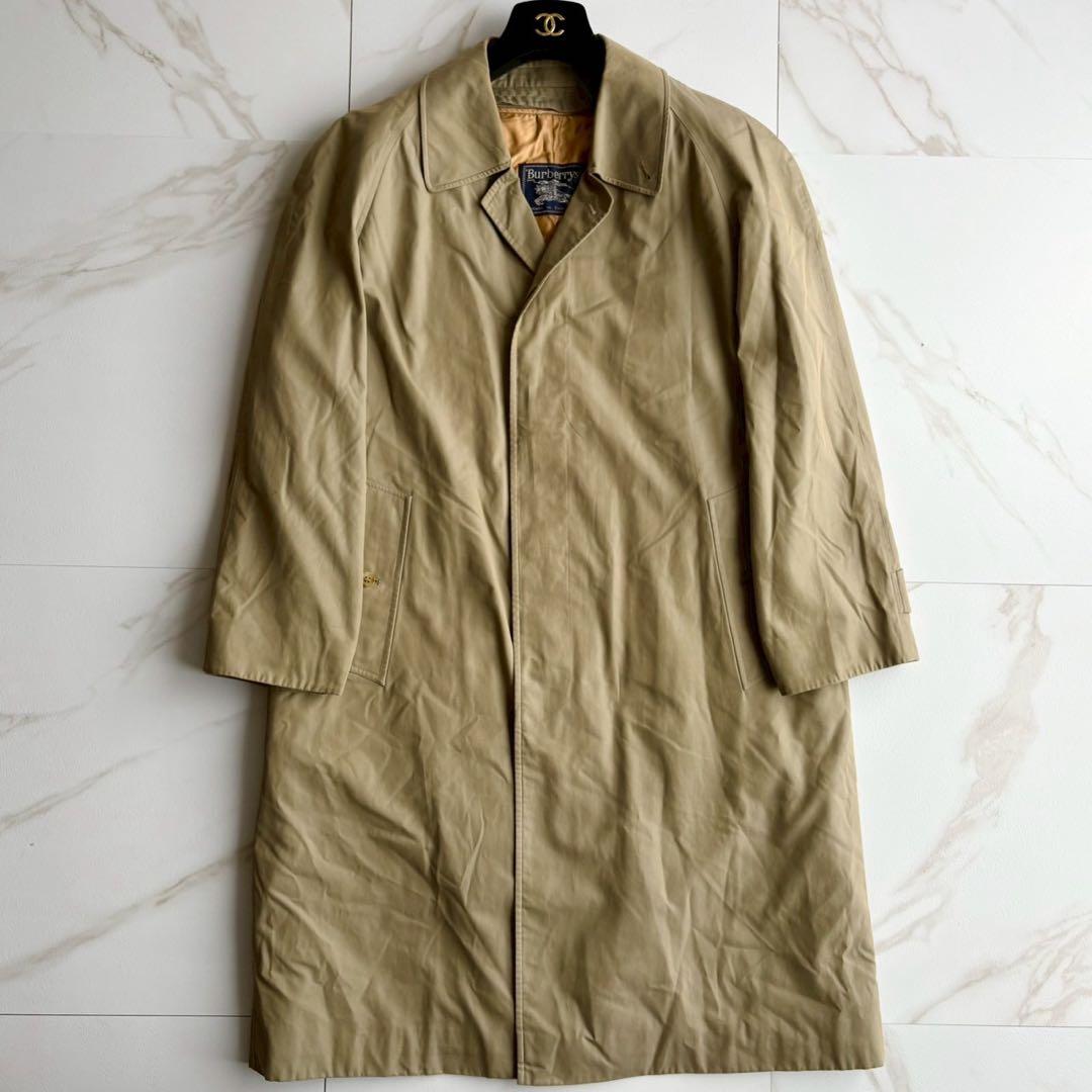 人気◆バーバリー ライナー付 ステンカラー バルマカーン コート カーキ L