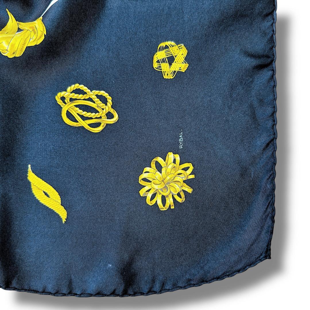 【美品】エルメス カレ９０ クリップス ブラック ゴールド スカーフ ストール