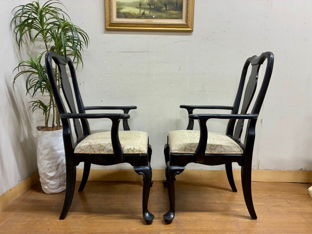 管407☆センチュリーファニチャー☆クイーンアン様式☆アームチェアー2脚