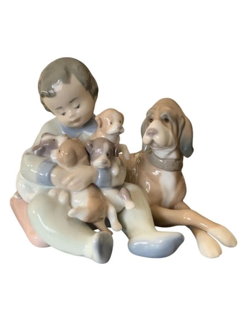 リヤドロ 少年と犬たち 置物 LLADRO(型番:5456)廃盤レア商品