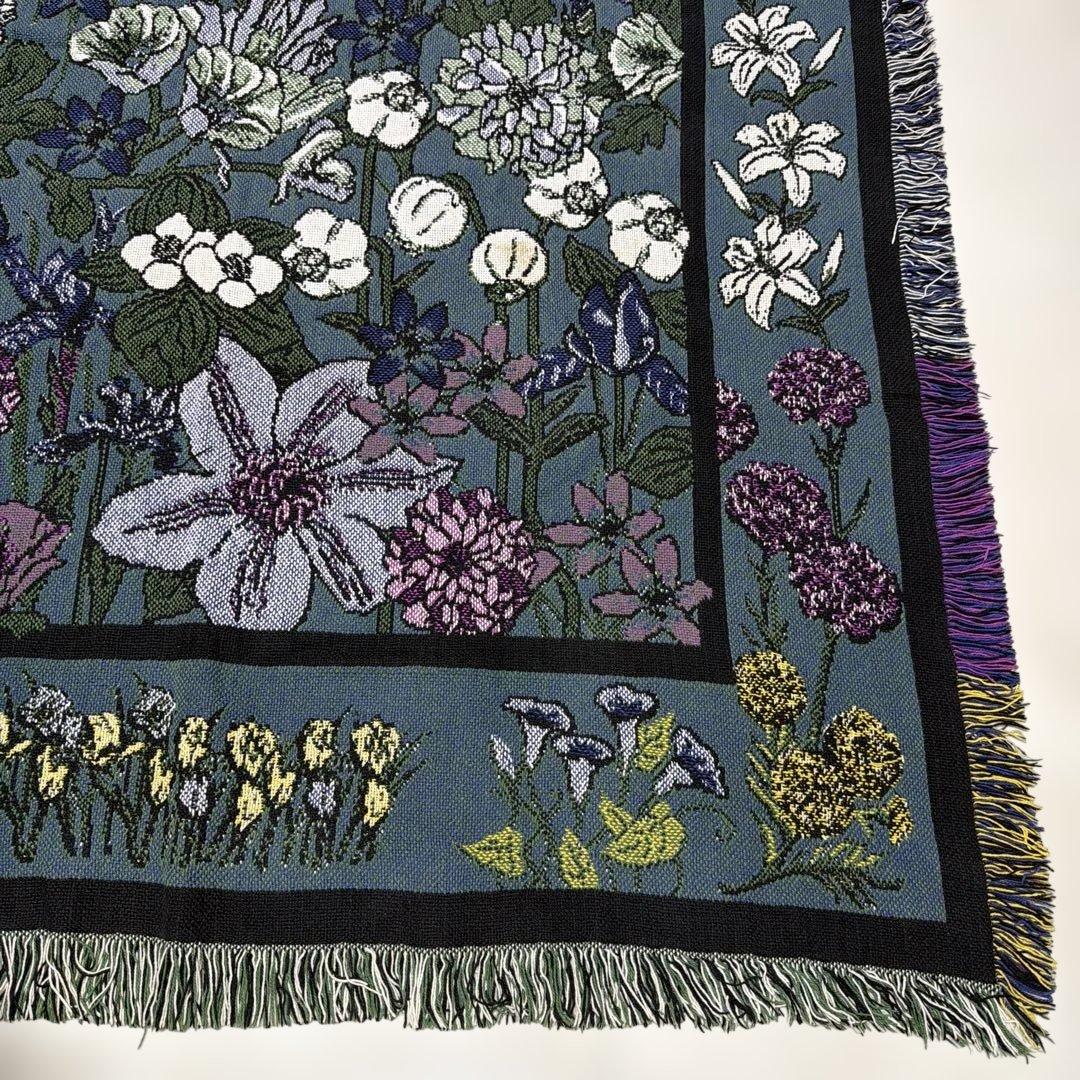 花　マルチカバー　ソファカバー　ヴィンテージラグ　183x123