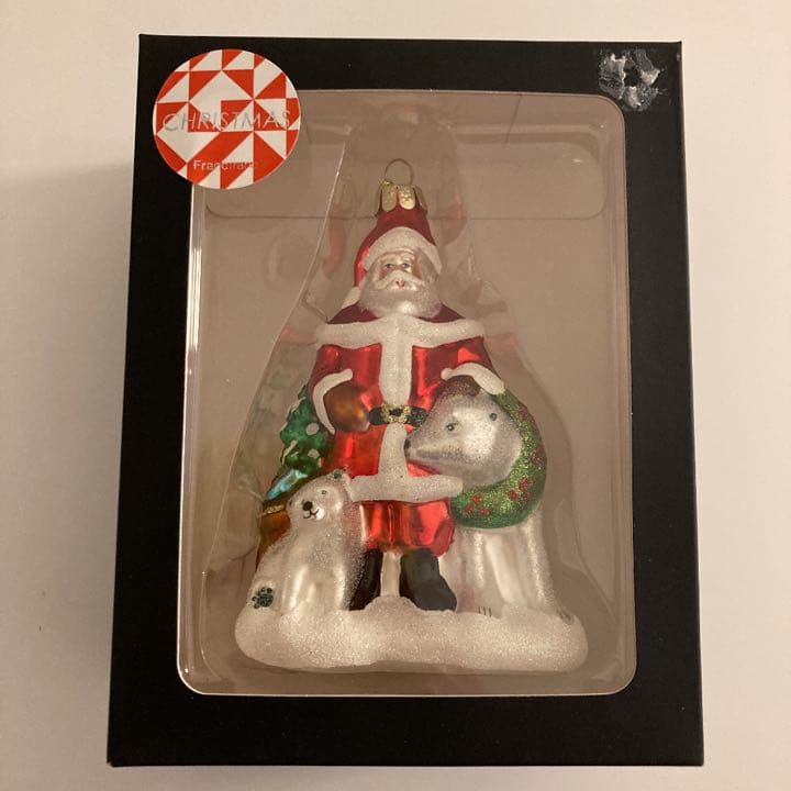 フランフラン ガラス オーナメント サンタ シロクマ