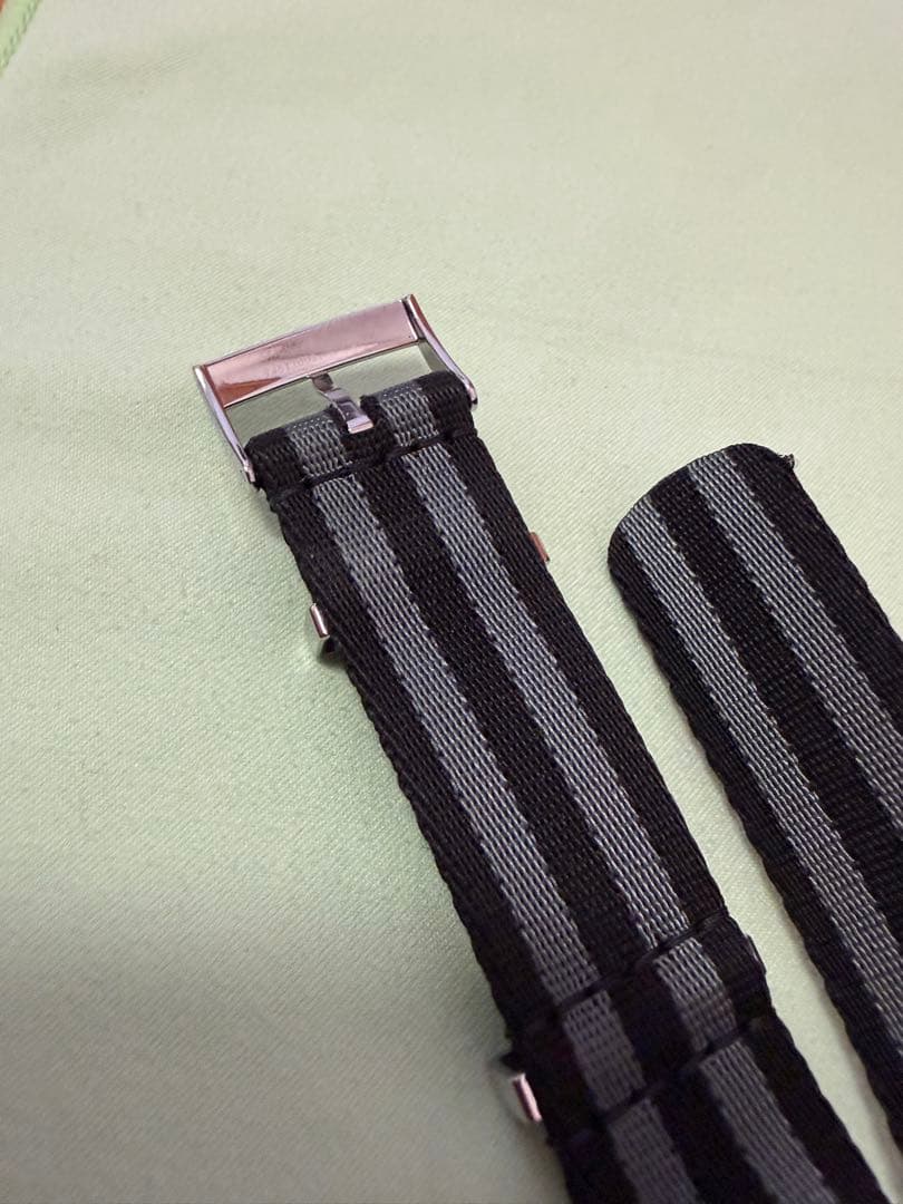 OMEGA NATOストラップ ブラック・グレー 19-20mm