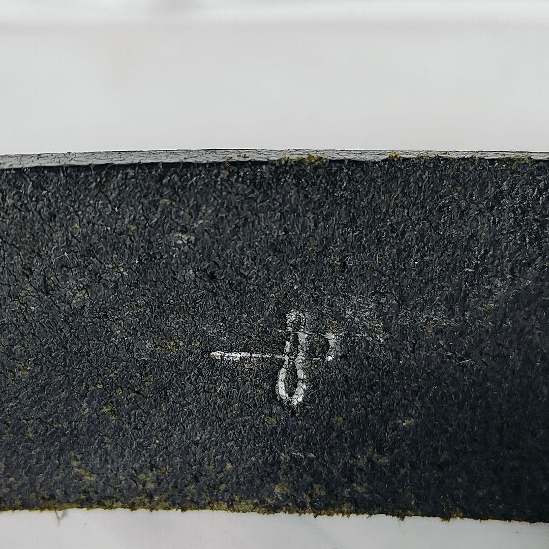 【美品】シルバープレートバックル × ブラックドレスベルト 高級極厚ステアベルト