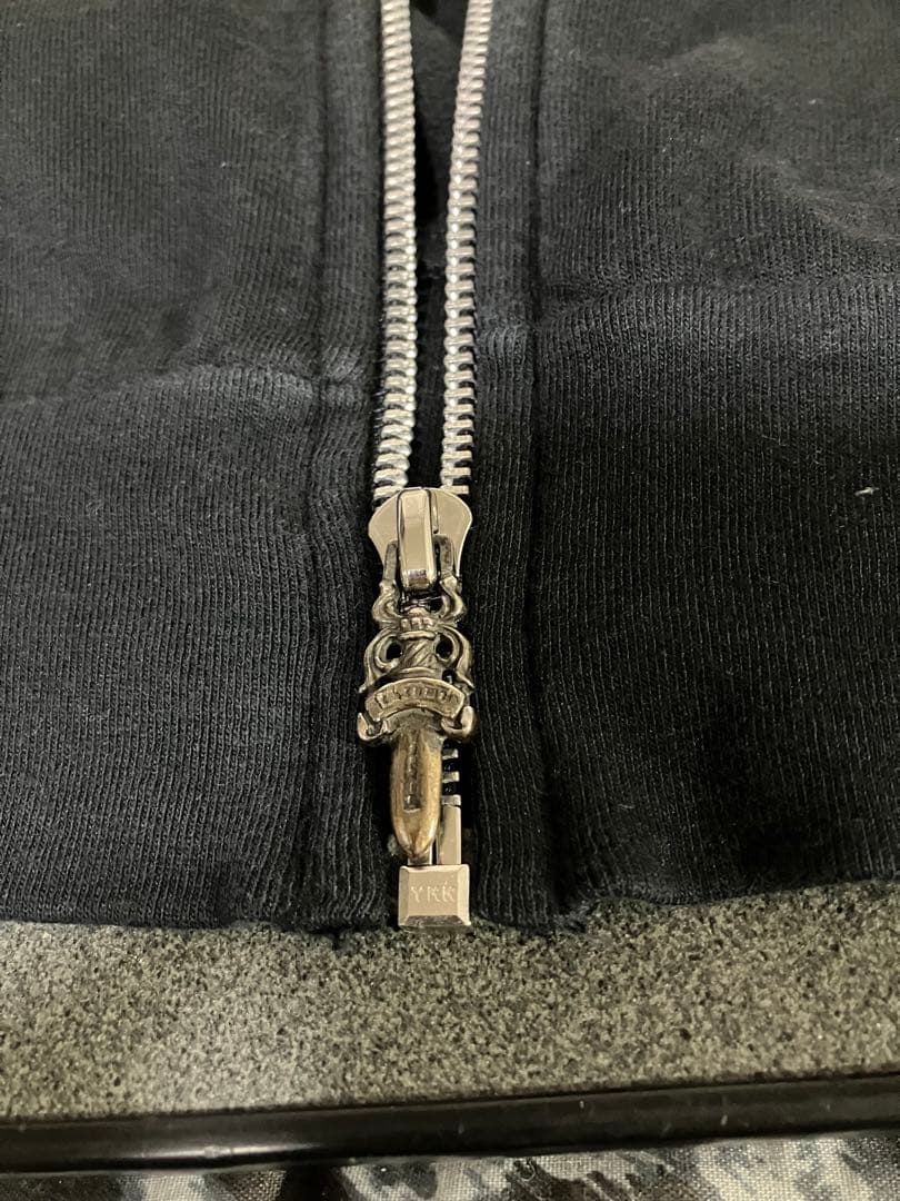 クロムハーツ　ブラックパーカー バック&アームプリント　US XS