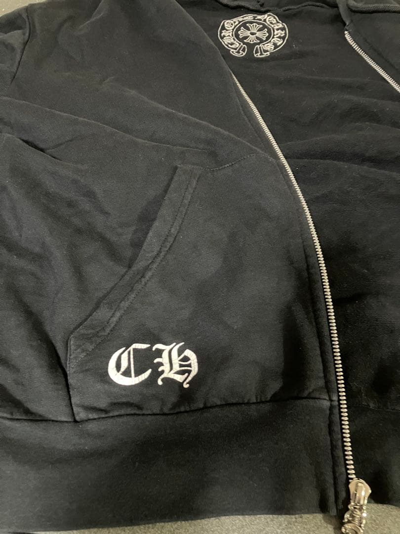 クロムハーツ　ブラックパーカー バック&アームプリント　US XS