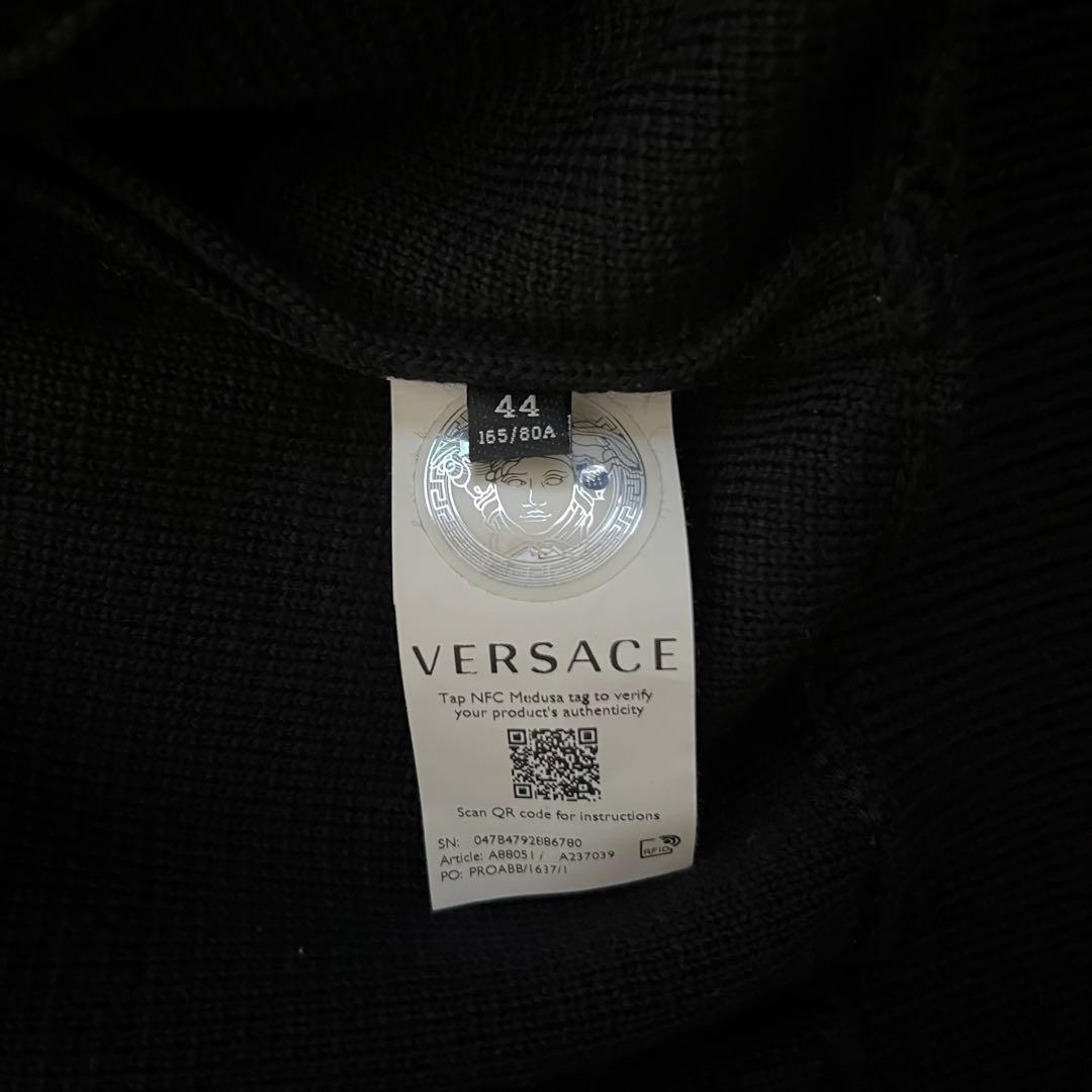 現行品 ヴェルサーチ ニットジャケット パーカー ブラック 黒 44 S〜M相当