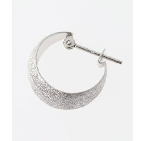 Lilas　三日月ダイヤポイントフープ　ピアス　k10　ホワイトゴールド　両耳