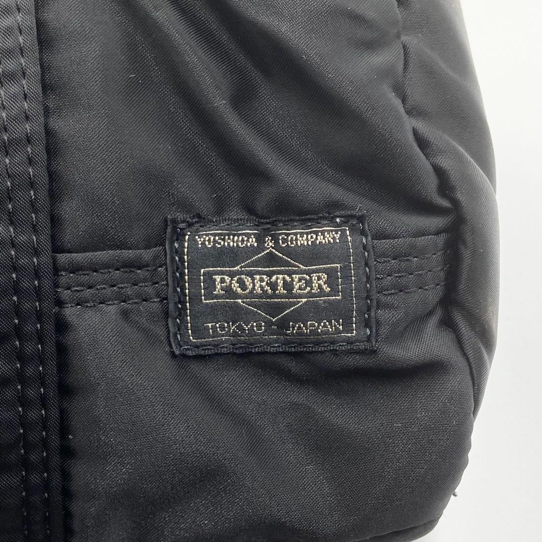 極美品　ポーター　タンカー　ミニボストンバッグ　ロゴ刺繍　ナイロン　ブラック