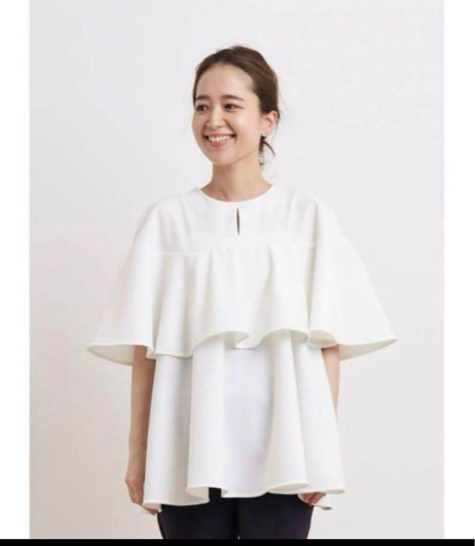 【美品】yori キーネックフリルブラウス　38