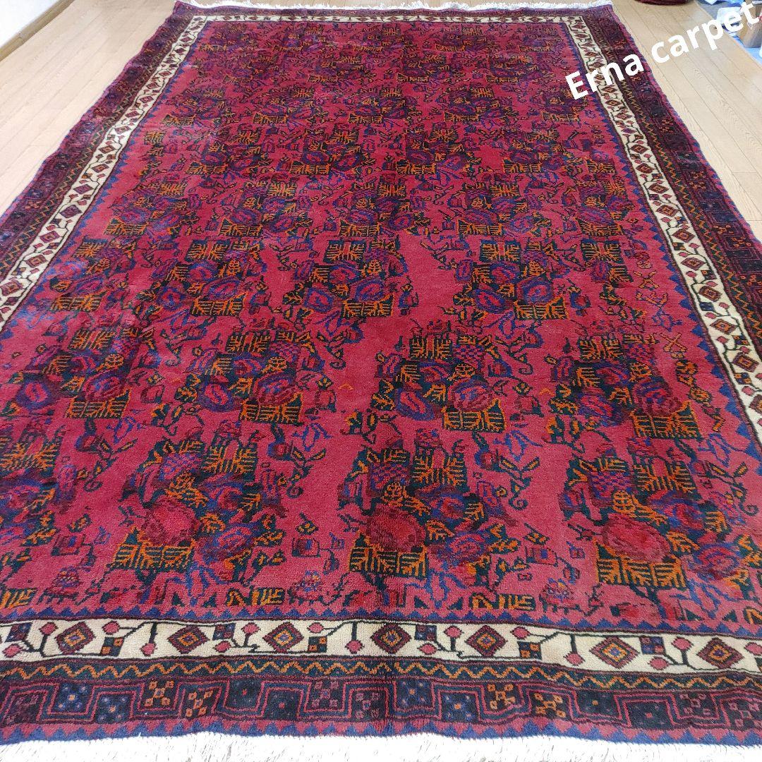 Sale ペルシャ絨毯 手織り 草木染 スィールジャーン産 345x200cm