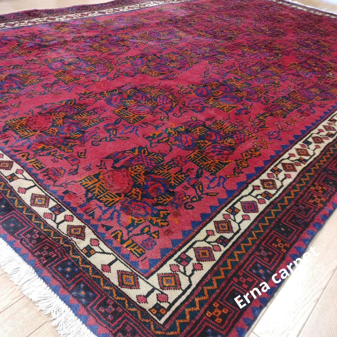 Sale ペルシャ絨毯 手織り 草木染 スィールジャーン産 345x200cm