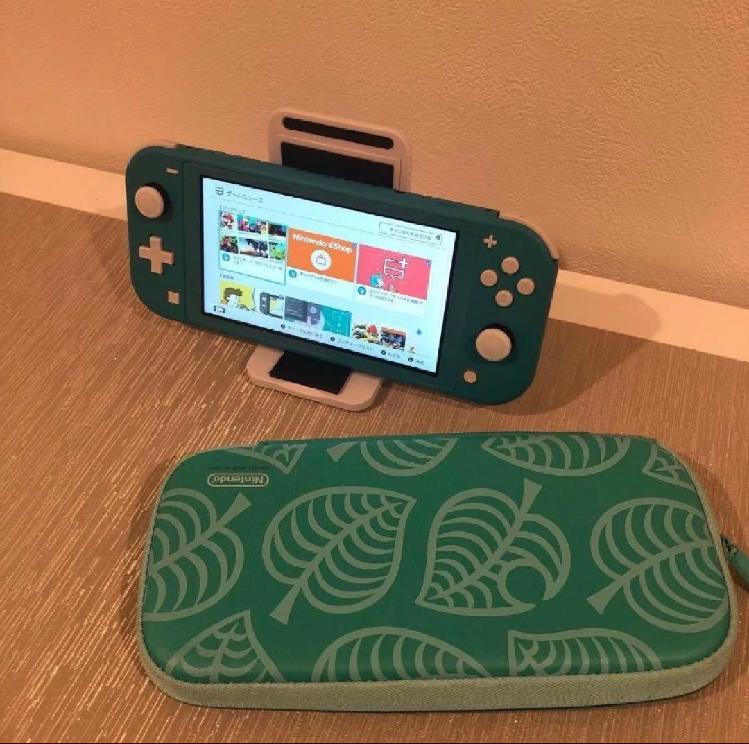 switch ライト　グリーン色　とケースのセット