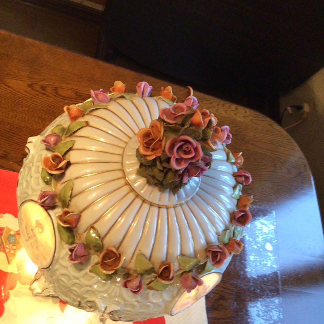 旧東ドイツ王冠マーク アンティークランプ シェイード　フィリギン　人形　照明