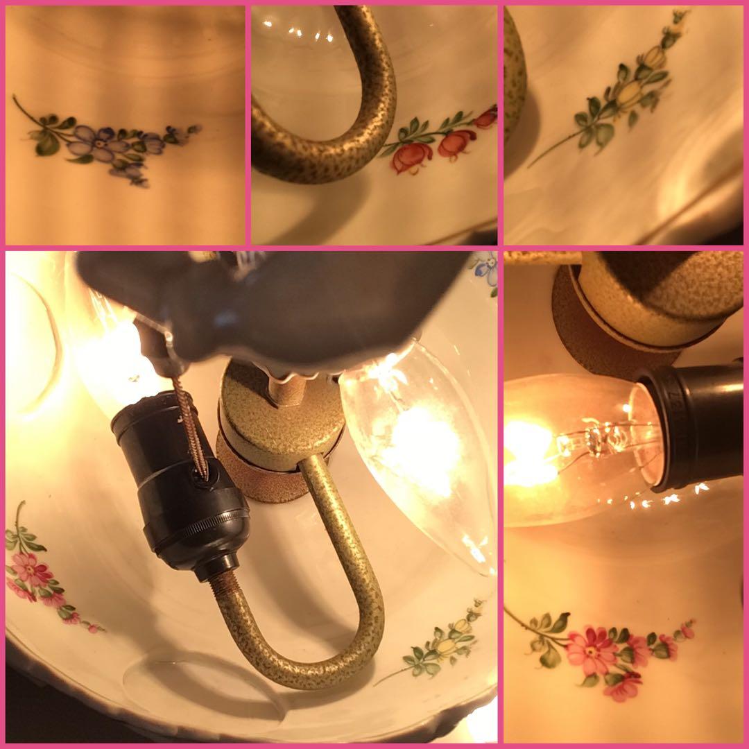 旧東ドイツ王冠マーク アンティークランプ シェイード　フィリギン　人形　照明