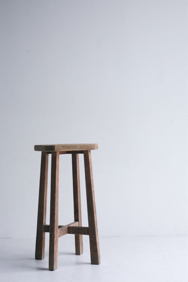 ハイスツール　花台　展示台　無垢材　古家具　カウンターチェア