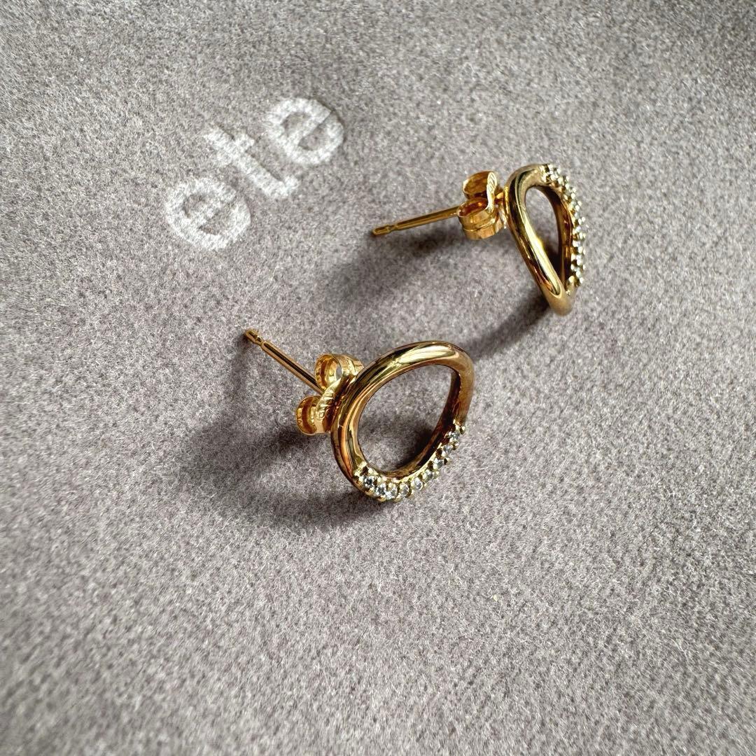 ete エテ ビジュー サークルピアス ゴールド SV925 K18