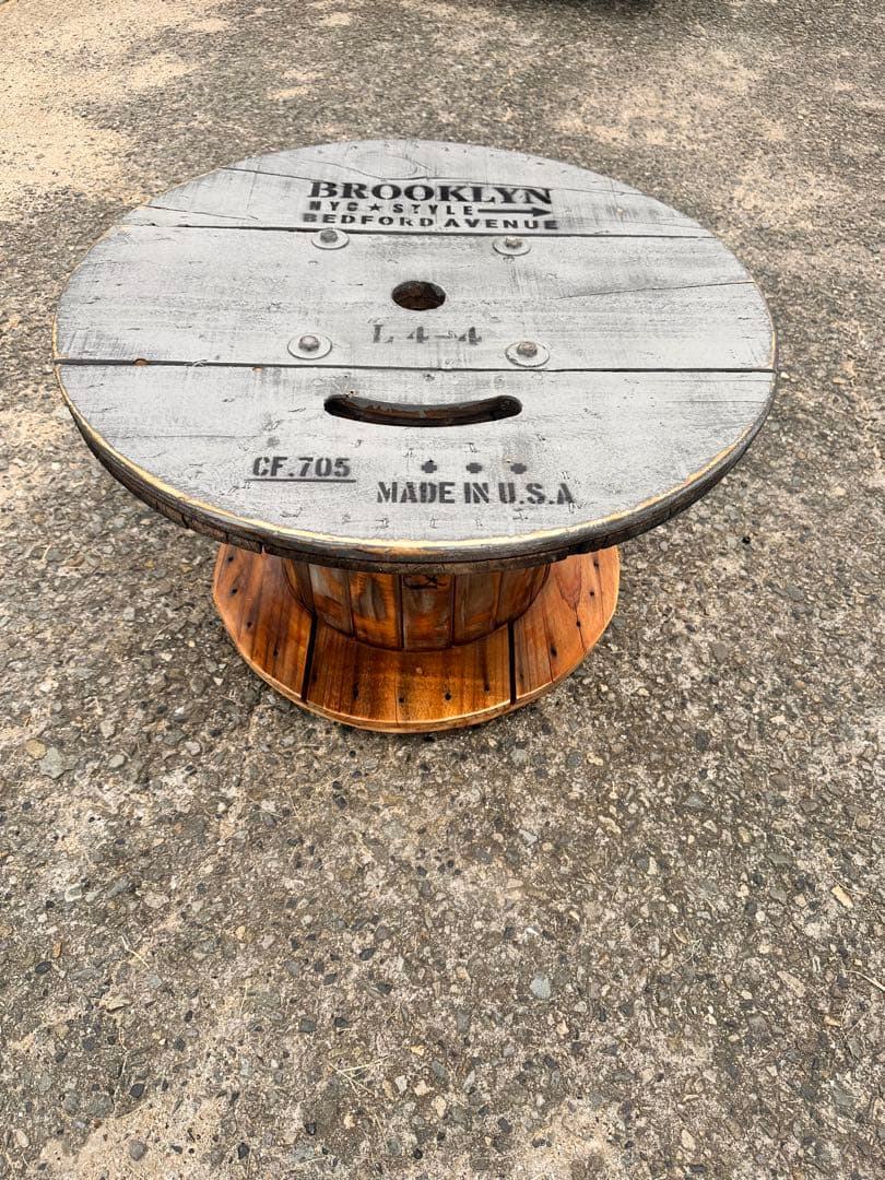 電線ドラム・ケーブルドラム★ガーデニングテーブル／ガレージ／キャンプ／テーブル