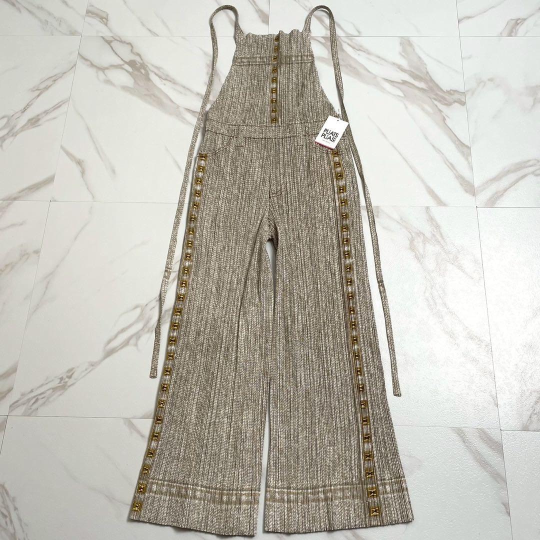 未使用に近い 09AW◎プリーツプリーズ オーバーオール デニム スタッズ