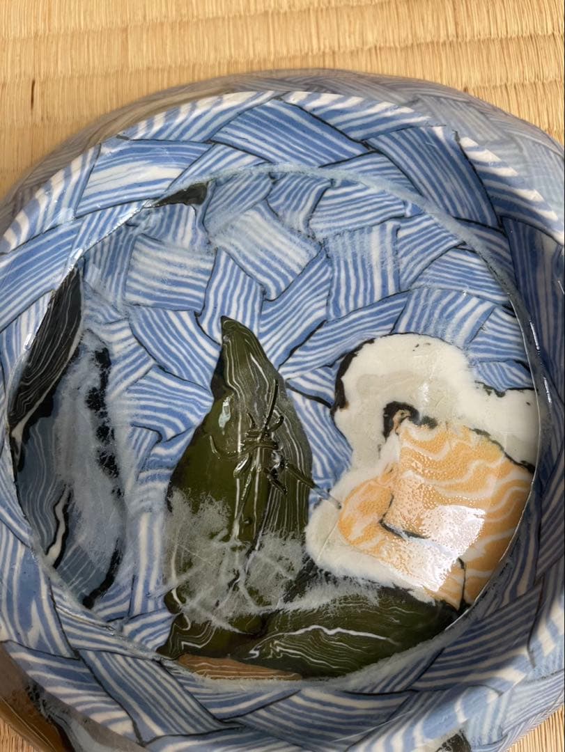 内田泰秀　無形文化財　表裏貫通錦練上手　菓子器　皿