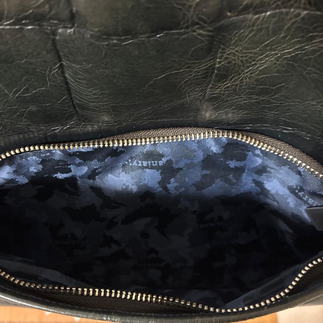 Aniary クロコ押し　アイディアルーレザー　トートバッグ　ブラック