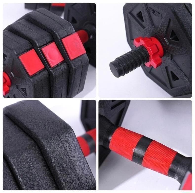 合計50kg／バーベルにもなる【角型ダンベル】25kg×2個セット 可変式 A4