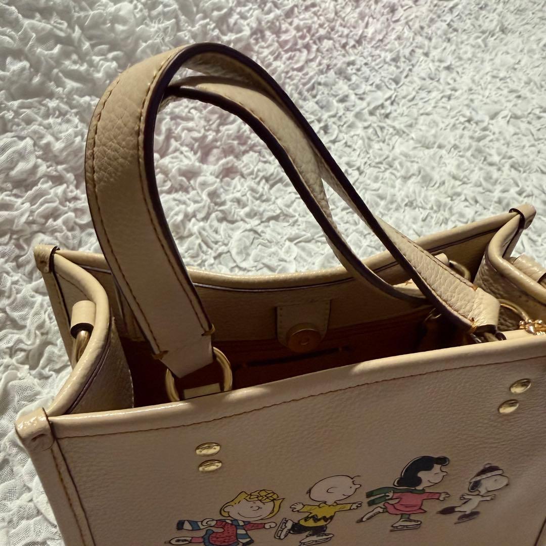 【使用浅 美品】コーチ×ピーナッツ スヌーピーコラボ 2wayトートバッグ