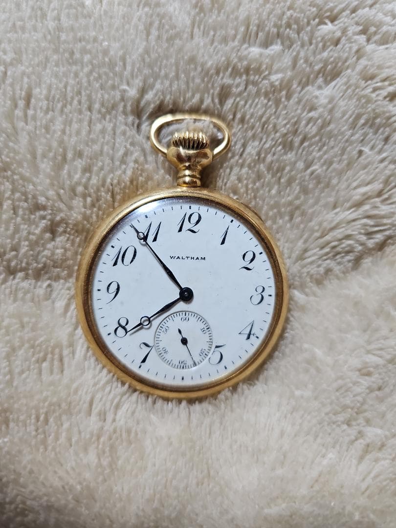 清*水様 1900年代 アメリカ製 ウォルサム 金張り 実動品