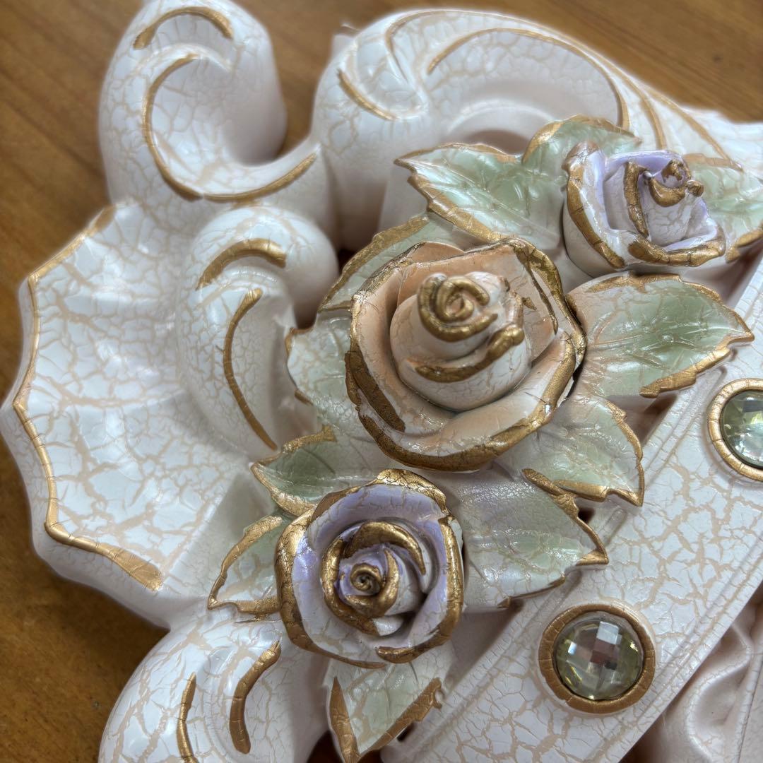 フラワーモチーフ掛時計 振り子時計 静音タイプ おしゃれ 高級 新築お祝い