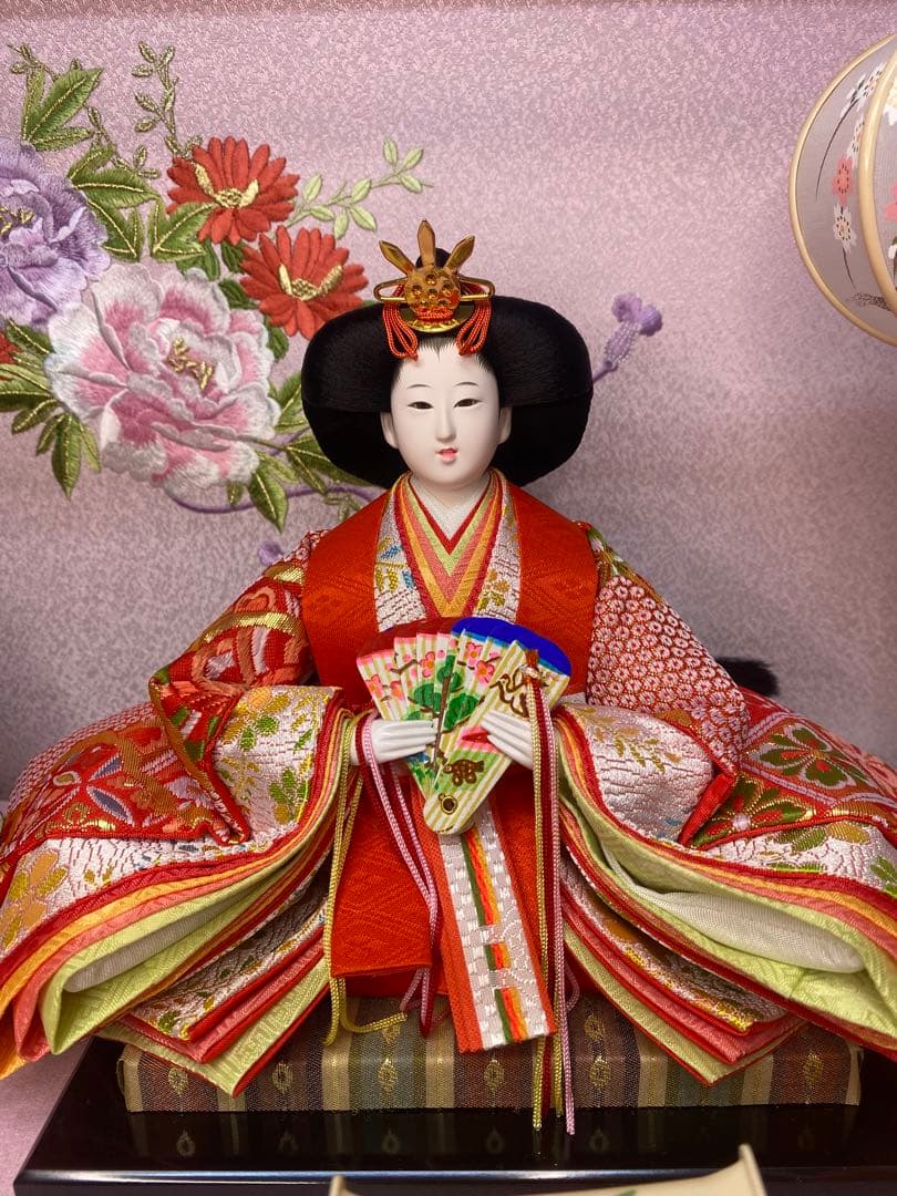 東京久月　雛人形オルゴール付き親王飾り・間口約６１×奥行約３４×高さ約３８㎝