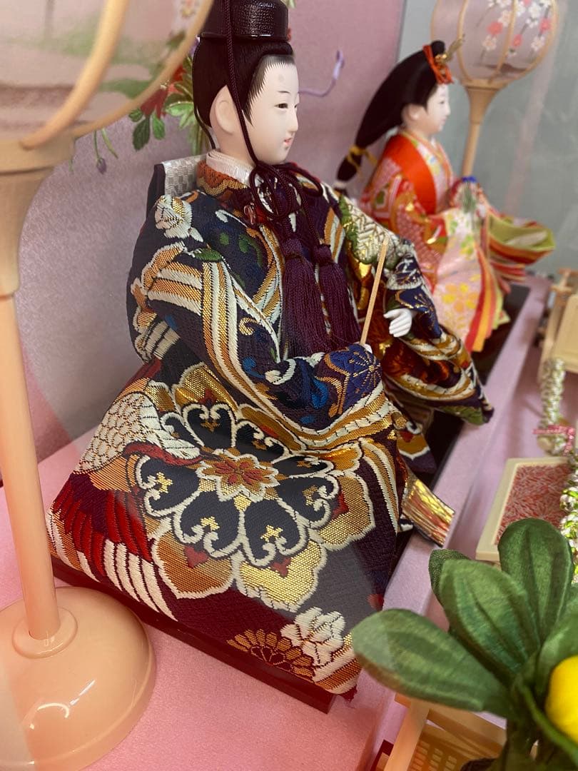 東京久月　雛人形オルゴール付き親王飾り・間口約６１×奥行約３４×高さ約３８㎝
