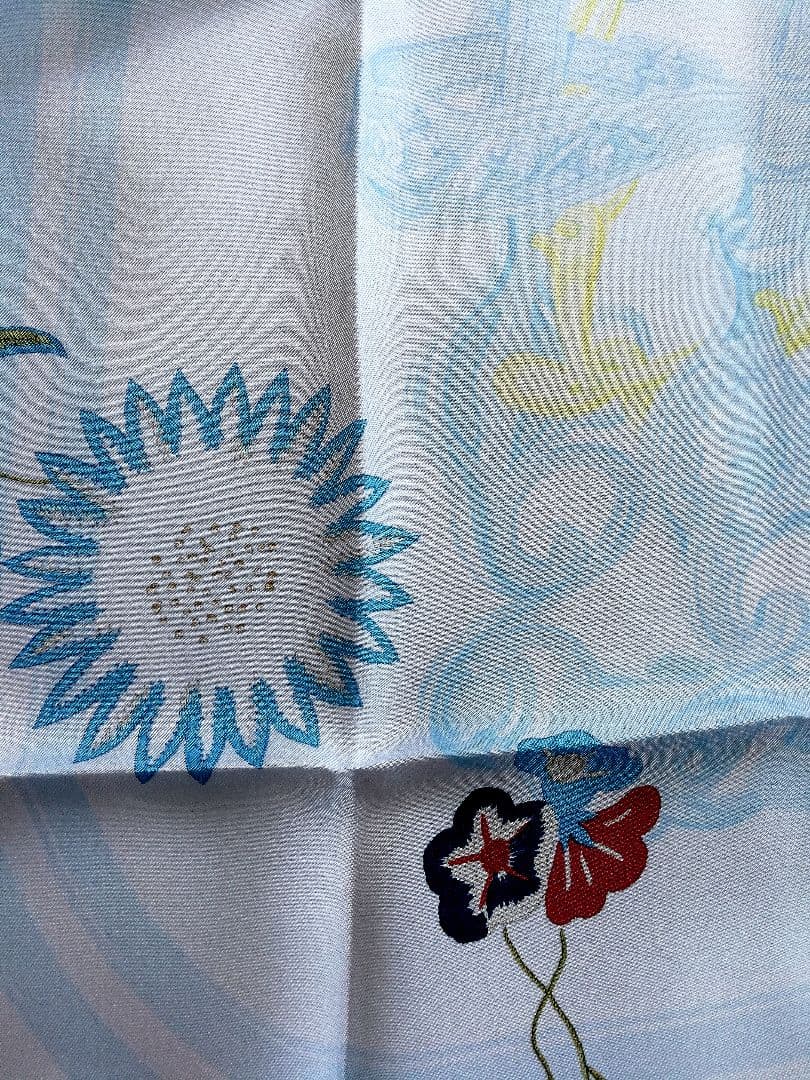 エルメス　HERMES　スカーフ　カレ90　ブリッド　フルリ