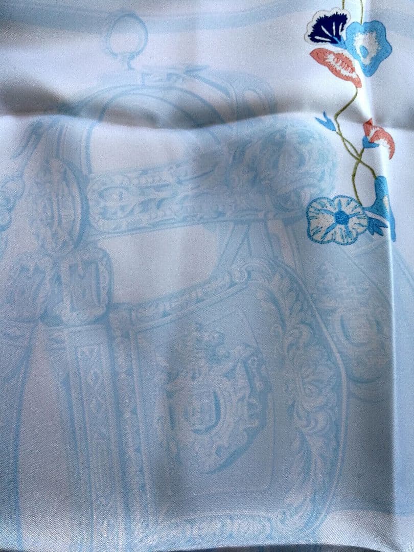 エルメス　HERMES　スカーフ　カレ90　ブリッド　フルリ