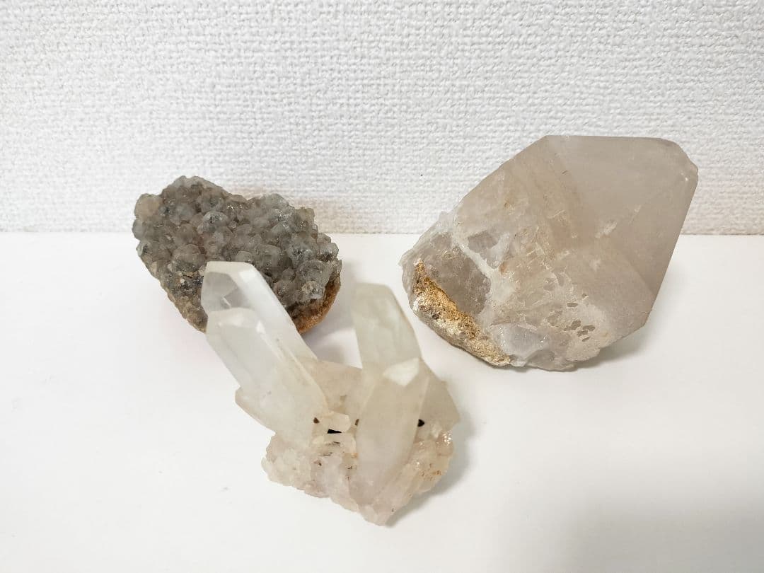 原石セット　3点　水晶　グリーンアメジスト