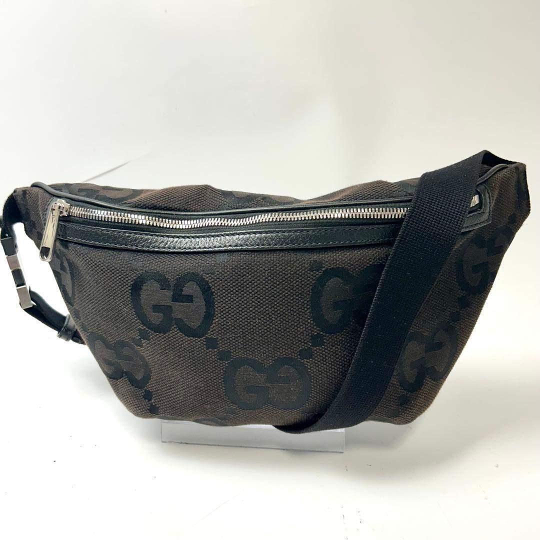 M＆SOUAグッチ　ジャンボGG ウエストバッグ　ボディポーチ　ブラック