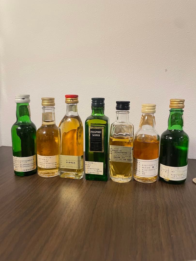 【未開栓】古酒ウイスキーミニボトル7本セットまとめ売り 各種